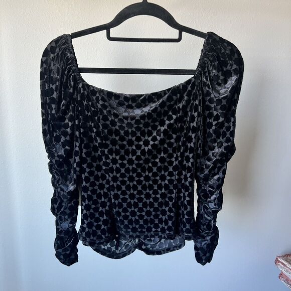 NWT $188 Bailey 44 Jeanona Velvet Burnout Black Top Women’s Small - Picture 5 of 7